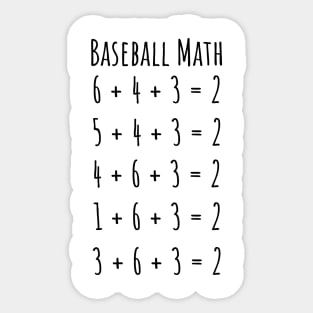 Baseball Math Funny Double Play Tee Shirts Sticker